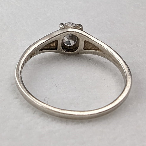 英国ヴィンテージ ジュエリー ジルコニア 純銀リング 指輪